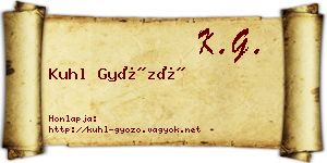 Kuhl Győző névjegykártya